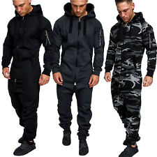 Herren Overall Jumpsuit Jogging Cargo-Style Onesie Sportanzug Camouflage 3006