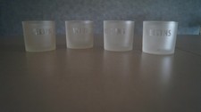 4x Teelichthalter von Veltins Glas ist Milchig