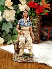 Figur Kriegerin Indianerin Spuaw sitzend Apache Wild West