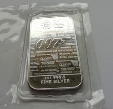 1 oz SILBERBARREN James BOND ⭐ NO TIME TO DIE ⭐  1 Unze 999 Feinsilber Barren