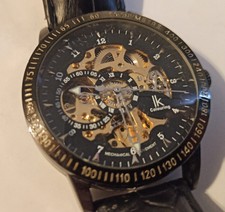 Alienwork IK Automatikuhr Armbanduhr Herren Damen Skelett Glasboden / gebraucht