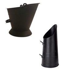 Fireside Schwarz Eisen Kohle Eimer & Kohle wider Shuttle Speicher-Ofen oder Kamin