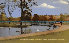 R154078 Brücke und Teich Victoria Park. whiteinch Glasgow M. und L. nationalen