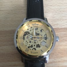 Herrenuhr  Skelett Armbanduhr Herren - 42 mm - Glasboden Ungetragen Handaufzug