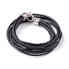 Leder Multi-Strang Wrap Armband oder Halskette mit tibetischen Stil Clips & T Bar