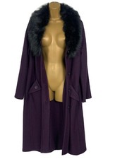 CHESCA Statement lange Mantel Kunstfell Duster Swingerclubs Verband gekochte Wolle Taylor M