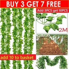 Künstlicher Efeu Girlande gefälschte Rebe Pflanze hängendes Blatt Hochzeit Zaun Grün Dekor