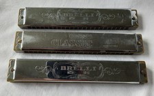 3 Mundharmonika Blasinstrumente  2 Brelli 1 Bontempi Musikinstrumente Bodenfund