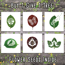 Anpflanzung Blatt Kunst Karten mit Blumensamen. Zero Waste & Recycelt Eco Geschenk