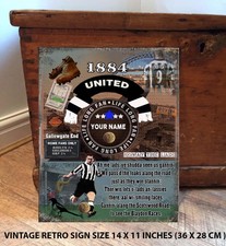 Personalisierte Newcastle Geordie no1 Fan Fußball Vintage Metall Wand Schild rs519