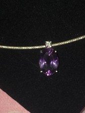 Collier mit Amethyst und Brillant,  Weissgold 585 