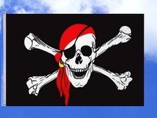Fahnen Flaggen PIRAT MIT KOPFTUCH 150x90cm