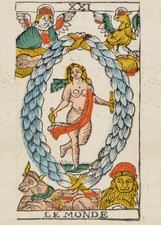 Tarot Marseille die Welt Antik Tarot Card Reproduktion Poster