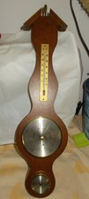 Vintage Wand Barometer/Hydrometer/Thermometer Wetterstation auf Eichenholz