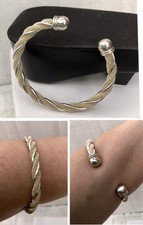 Gold Tone Twist Open Armreif Armband Hübsch verstellbare Aztec Kleopatra