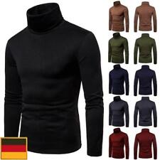 Herren Hoher Rollkragen Pullover Pulli Sweatshirt Wärmer Strick Stretch Sweater