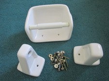 Weiße Keramik Handtuchhalter Enden und Toilettenrollenhalter Set