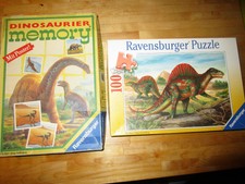 Ravensburger Dino Puzzle 100 Teile und Dinosaurier Memory Spiel