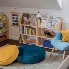 Rundes Bodenkissen Gefüllt Hocker Stil Baumwolle Groß samt Kissenbezug