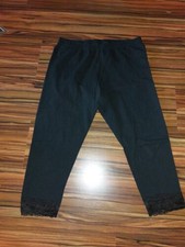 Damen Leggings schwarz 44 Janina 3/4 länge Spitze