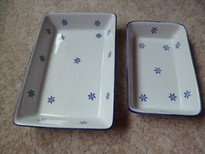 Keramik Schale 2 er Set Sternchen grau blau Auflaufform 