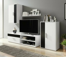 Wohnwand Berno Wohnzimmer-Set mit Kommode Hängewohnwand Komplett Design Neu M24