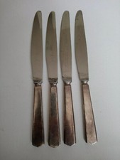 4 x Art Deco James Lodge Besteck Edelstahl Militär 1968 Dinner Messer