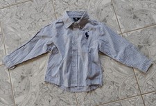 POLO RALPH LAUREN Jungen Hemd, Weiß/Blau gestreift Gr.5 - 104/110 cm. wie Neu