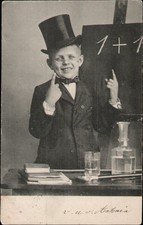 AK Kinder, Foto, Kind Zylinder Tafel, Kleinformat