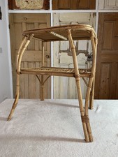 Vintage Shapely Bambus 2-stufig Beistelltisch Regal