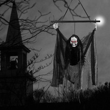 Halloween Figur Deko elektronisch Totenkopf Hexe Horror Party leuchtend schreit