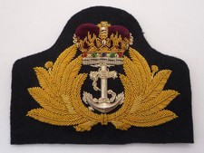 ROYAL MARINE OFFIZIERE BULLION DRAHT KÖNIGINNEN KRONENKAPPE ABZEICHEN