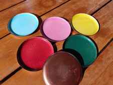 Untersetzer aus Kupfer / Emaille, 6 Stück, Bunt, Retro