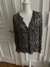 SET Bluse Schwarz/Beige Gemustert Gr. 40, wie neu