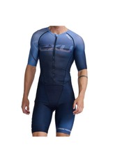 2XU Aero Kurzarm Triathlon-Einteiler - midnight/turmeric Gr. L