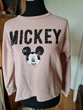 Disney Mickey Maus Micky Pulli Pullover  Sweatshirt Gr.M beige nude rosa haut