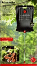 ROCKTRAIL Solardusche - 20 Liter Volumen - Outdoor Warmes Wasser in ca. 3 Std.