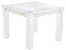 Esstisch Holz Pinie massiv Tisch rustikal weiss 100x100 kolonial Landhaus Hotel