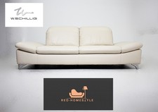 Willi Schillig Designer Dreisitzer Beige Leder XXL Funktion Sofa Wohnzimmer Stil