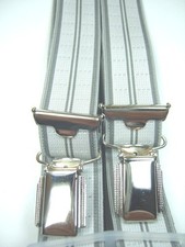 Hosenträger,grau Betttuchspanner, mit 4 starken Clips,25mm breit,