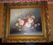 Ölbild mit Stillleben Blumen