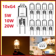 10xG4 Halogen-Lampe Bi-Pin Stiftsockellampe 12V 5W 10W 20W Warmweiß Birne Lampe