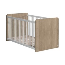 Babybett - Sonoma Eiche-weiß - Lattenrost - 70x140 cm 