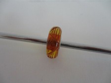 Original Trollbeads gravierter Bernstein 925 S LAA Amber mit Muster OAK