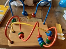 Motorik Spirale aus Holz Motorikschleife bunt & beweglich Baby Lernspielzeug