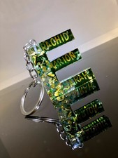 Harz Epoxi chlüsselanhänger Buchstabe Name Goldblatt Auto Anhänger