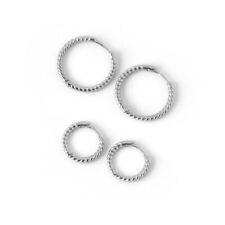 Creolen Verdreht echt Sterling Silber 925 Damen Ohrringe Kreolen