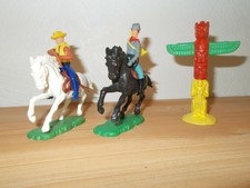 Original Hausser Elastolin Steckfiguren Cowboy SüdstaatensoldatTotempfahl 