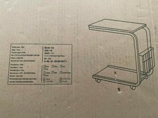 C-förmiger Beistelltisch mit Rädern und Fußpolstern, rollender schlanker Beistelltisch, mobiles Bett