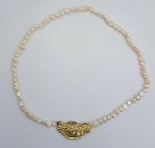 Wunderbares Zuchtperlen Silbercollier (Schließe 925 vergoldet) L = 42 cm